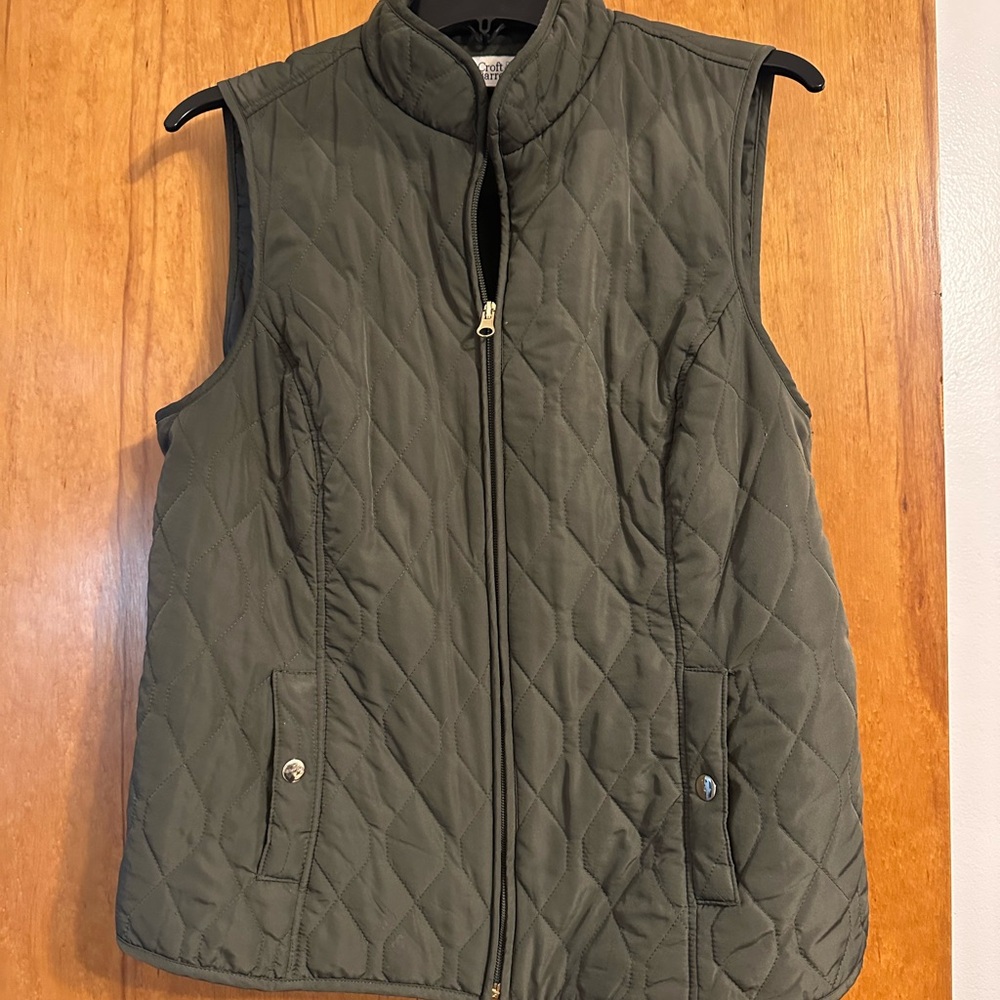 Croft & Barrow Olive Quilted Women's Vest